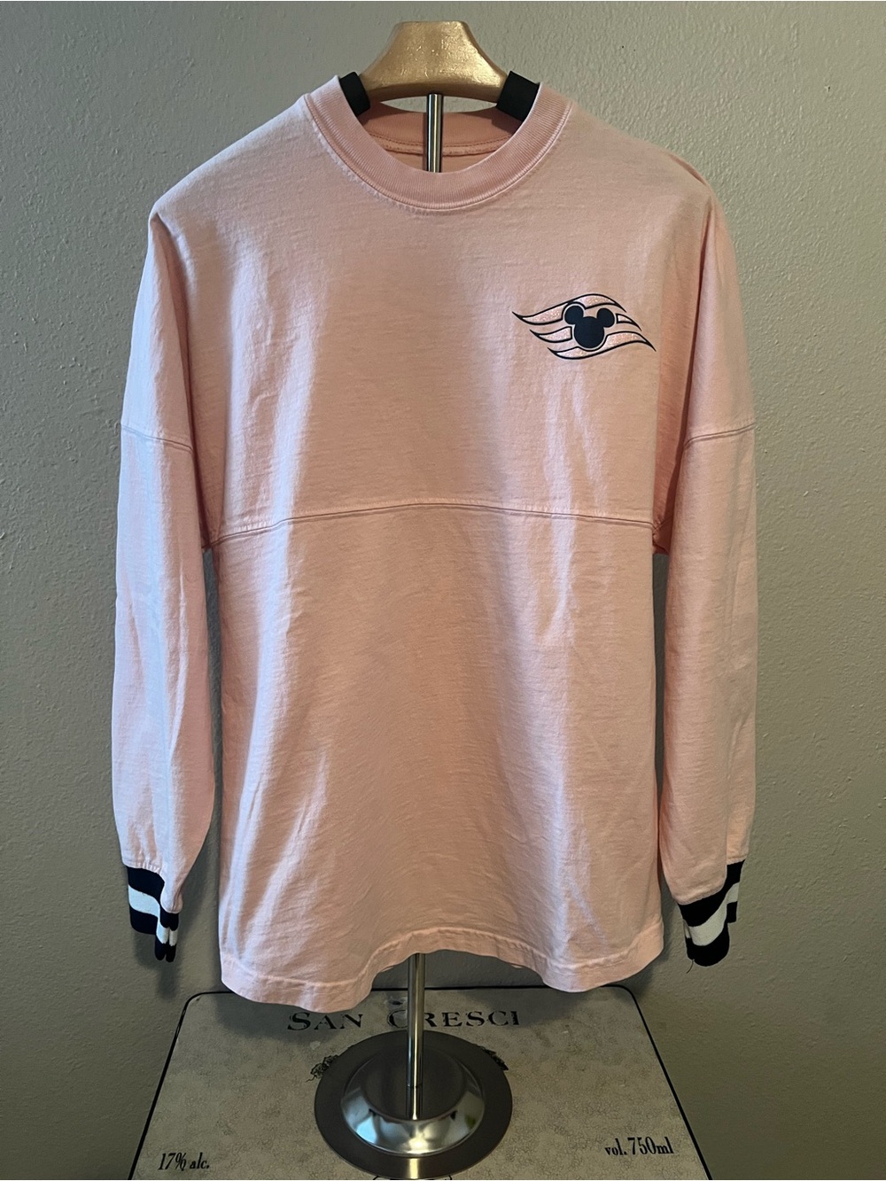 Disney Cruise Line Spirit Jersey Pink Glitter Long Sleeve Shirt Size S